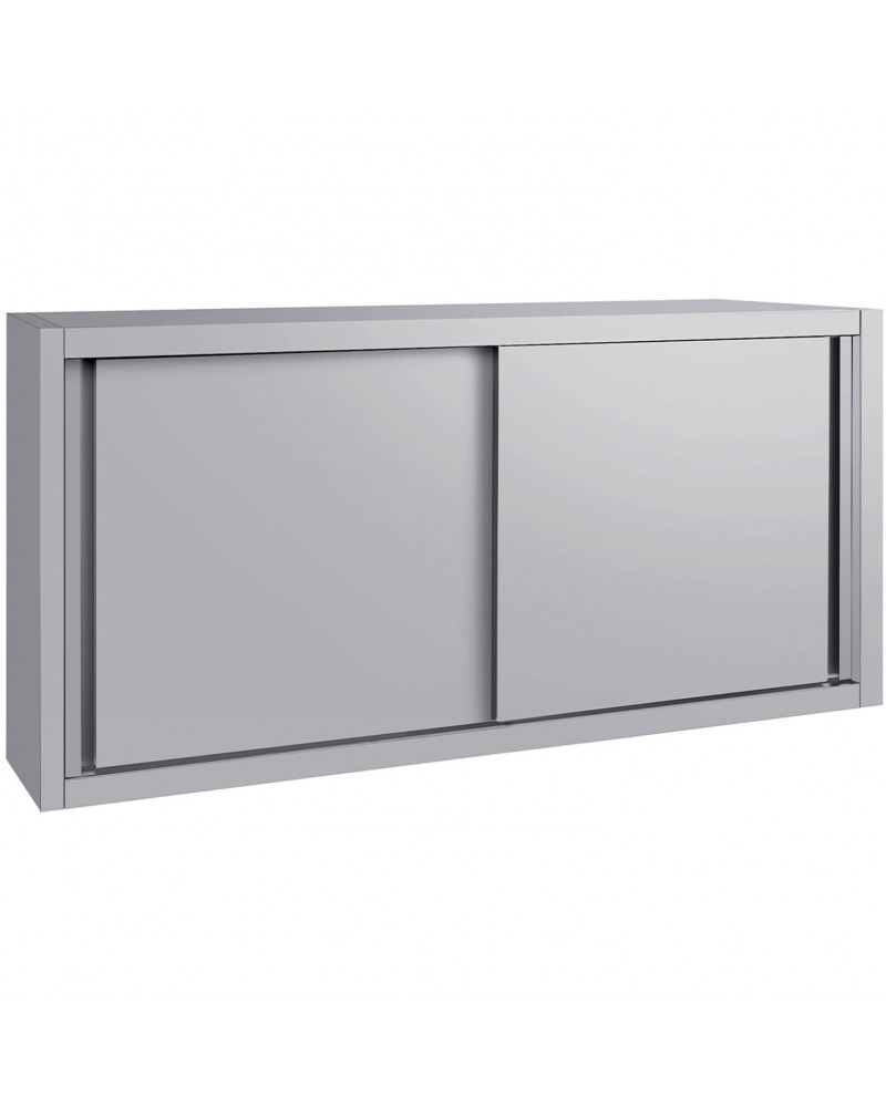 Commercial Stainless Steel Wall Cabinet with Sliding Doors and Inner Shelf 1500x400x650mm | TurcoBazaar QNH906