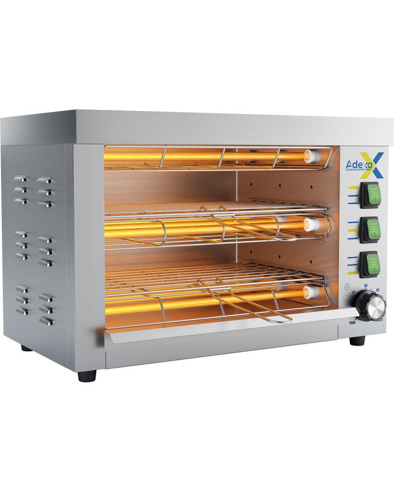 Commercial Quartz Salamander grill oven Double 360x245x295mm 3.25kW | TurcoBazaar QTO360