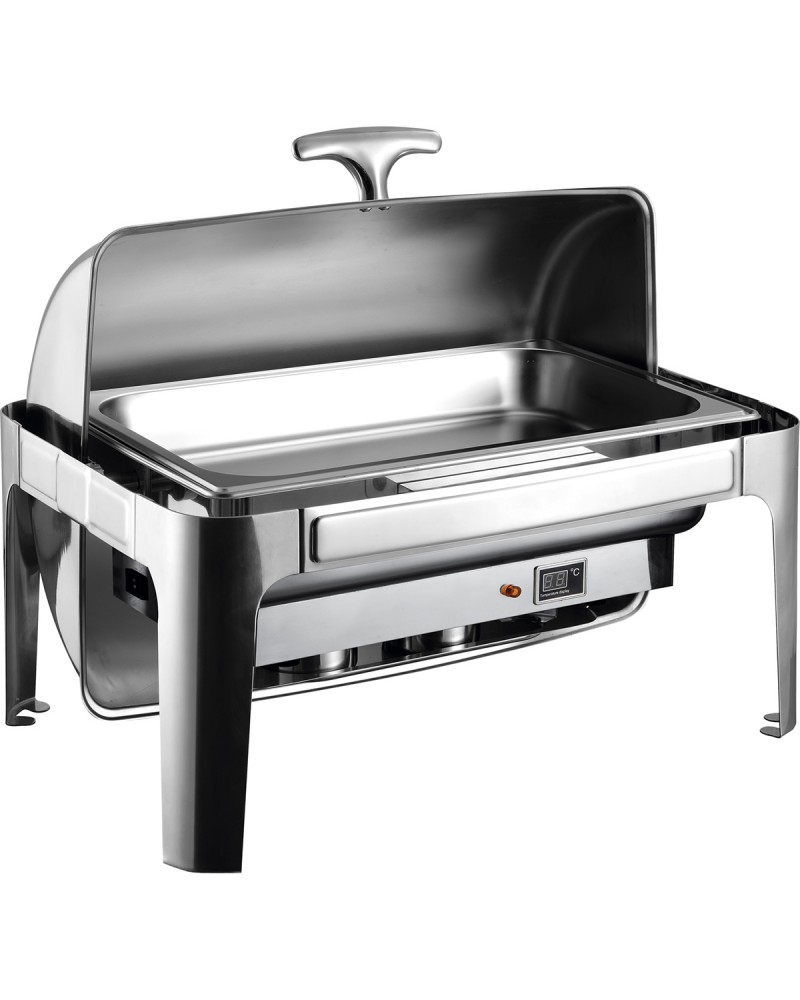 Roll top Chafer Electric heating GN1/1 Stainless steel Mirror polish 9 litres | TurcoBazaar RA2301BE