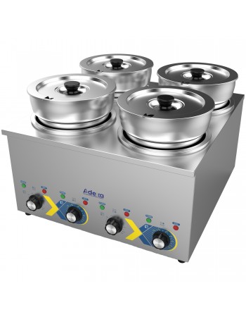 Commercial Electric Bain Marie Countertop Food Warmer 4 × 6.5L Pots 525×583×365mm | TurcoBazaar RBM7Q