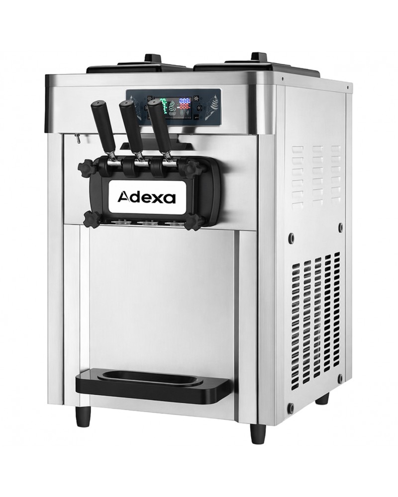 Commercial Countertop Soft Ice Cream Machine 16–22L/h 2100W 3 Flavour Twin Hopper 540×750×850mm | TurcoBazaar RC168G