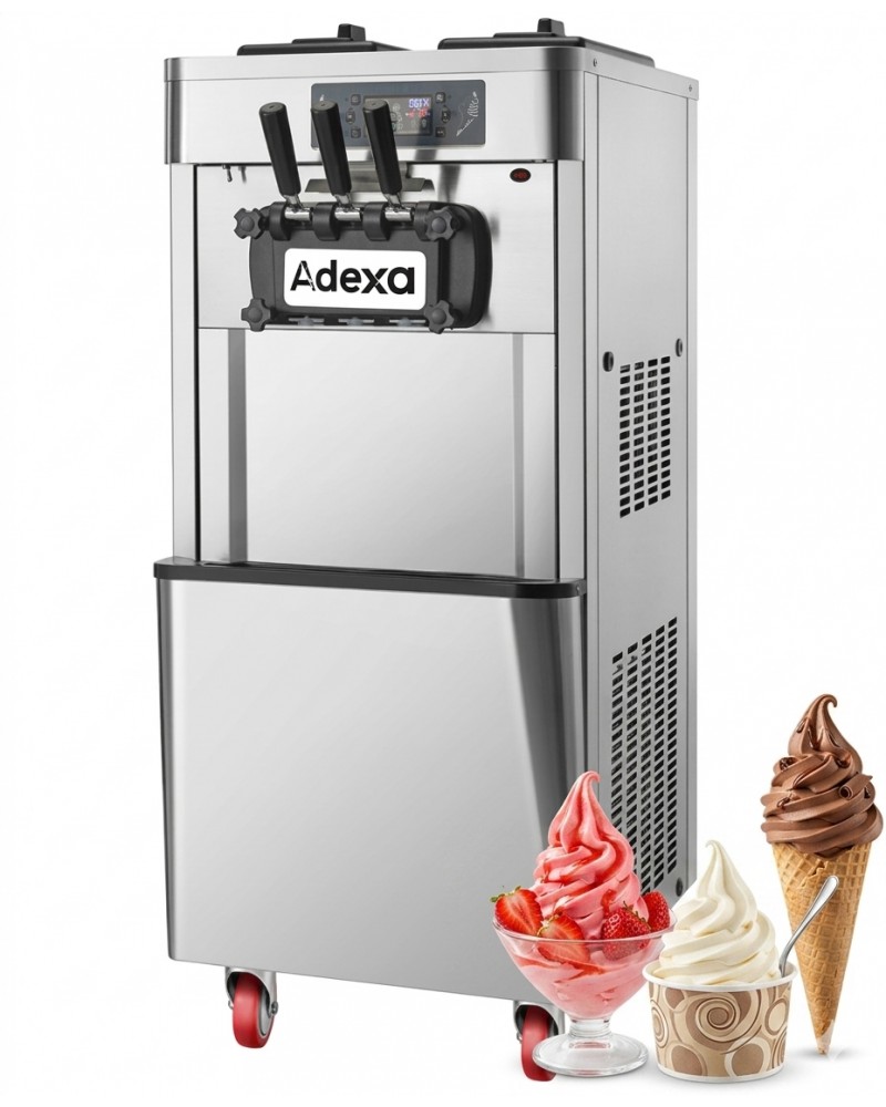 Commercial Floor Standing Soft Ice Cream Machine 16–22L/h 2100W 3 Flavour Twin Hopper 540×750×1320mm | TurcoBazaar RC188G Commercial Floor Standing Soft Ice Cream Machine 16–22L/h 2100W 3 Flavour Twin Hopper 540×750×1320mm | TurcoBazaar RC188G