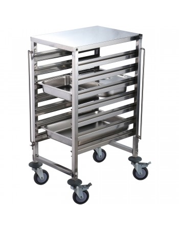 Rack/Tray/Pan Trolley Stainless Steel Gastronorm GN1/1 6 Tier with Top Shelf | TurcoBazaar RT1106T