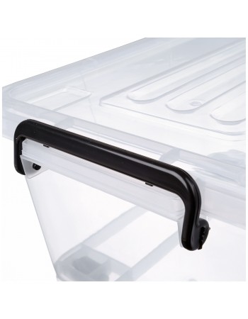 Pack of 12 Plastic Storage Box with Wheels & Lid & Clips 15 litre 400x295x208mm Polypropylene | TurcoBazaar S1015