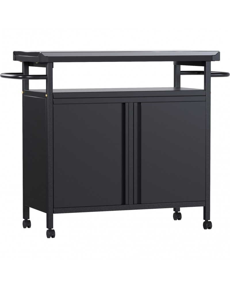 Professional Black BBQ Cart Prep station 2 Doors 775x360x810mm | TurcoBazaar SART246