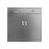 Commercial Stainless Steel Upright Cabinet with 2 Drawers and Double Doors, 900×900mm | TurcoBazaar SARTSS2DW