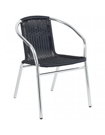 Bistro Arm Chair Aluminium & Black Wicker Indoors & Outdoors | TurcoBazaar SC020 Bistro Arm Chair Aluminium & Black Wicker Indoors & Outdoors | TurcoBazaar SC020