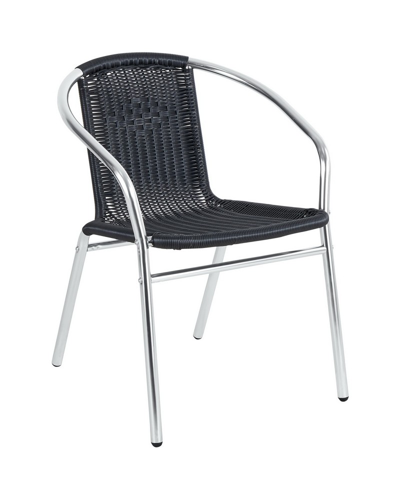 Bistro Arm Chair Aluminium & Black Wicker Indoors & Outdoors | TurcoBazaar SC020 Bistro Arm Chair Aluminium & Black Wicker Indoors & Outdoors | TurcoBazaar SC020