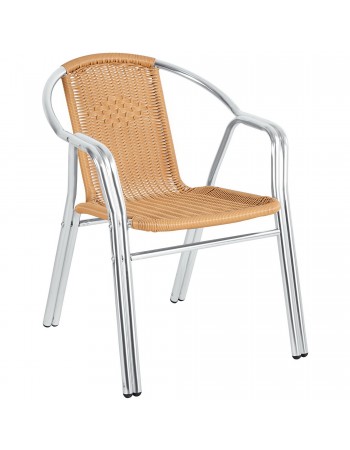 Bistro Arm Chair Aluminium & Natural Wicker Indoors & Outdoors | TurcoBazaar SC029 Bistro Arm Chair Aluminium & Natural Wicker Indoors & Outdoors | TurcoBazaar SC029