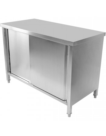Commercial Worktop Floor Cupboard 2 sliding doors Stainless steel 1200x700x850mm | TurcoBazaar SCP12070