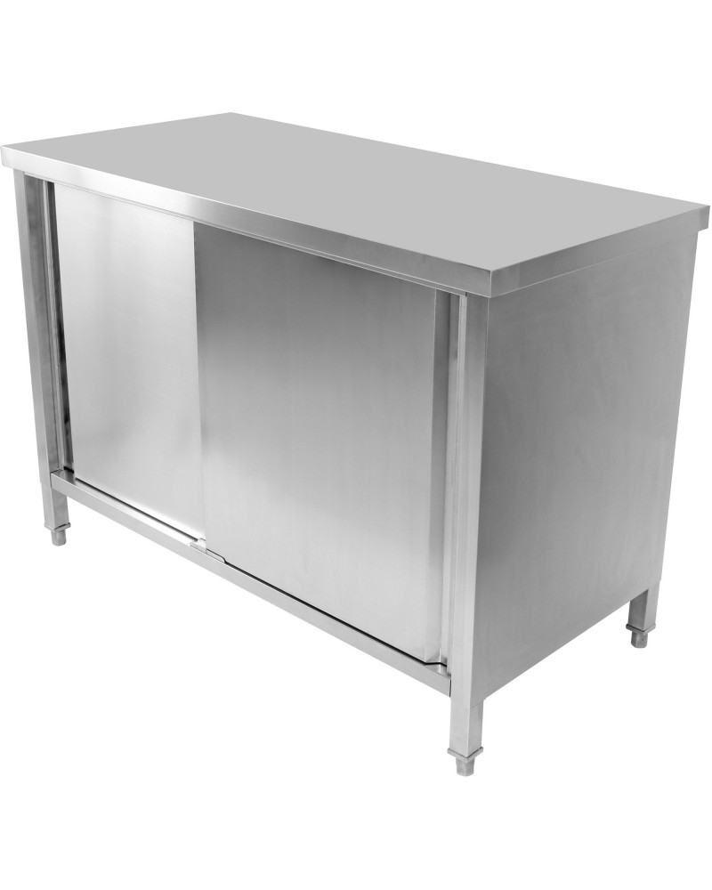 Commercial Worktop Floor Cupboard Sliding doors Stainless steel 2000x700x850mm | TurcoBazaar VTC207SL