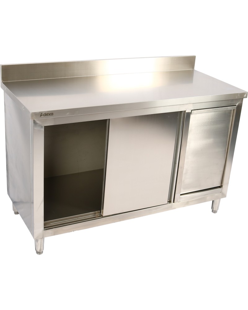 Commercial Stainless Steel Cupboard with Right-Side Rubbish Bin & Sliding Door 1400x700x1000mm | TurcoBazaar SCP70140BRBR