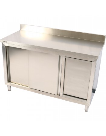 Commercial Stainless Steel Cupboard with Right-Side Rubbish Bin & Sliding Door 1400x700x1000mm | TurcoBazaar SCP70140BRBR