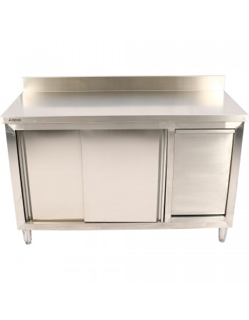 Commercial Stainless Steel Cupboard with Right-Side Rubbish Bin & Sliding Door 1400x700x1000mm | TurcoBazaar SCP70140BRBR