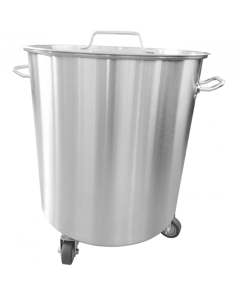 Professional Waste bin Stainless steel with Lid & Wheels 75 litres | TurcoBazaar SDC75 Professional Waste bin Stainless steel with Lid & Wheels 75 litres | TurcoBazaar SDC75