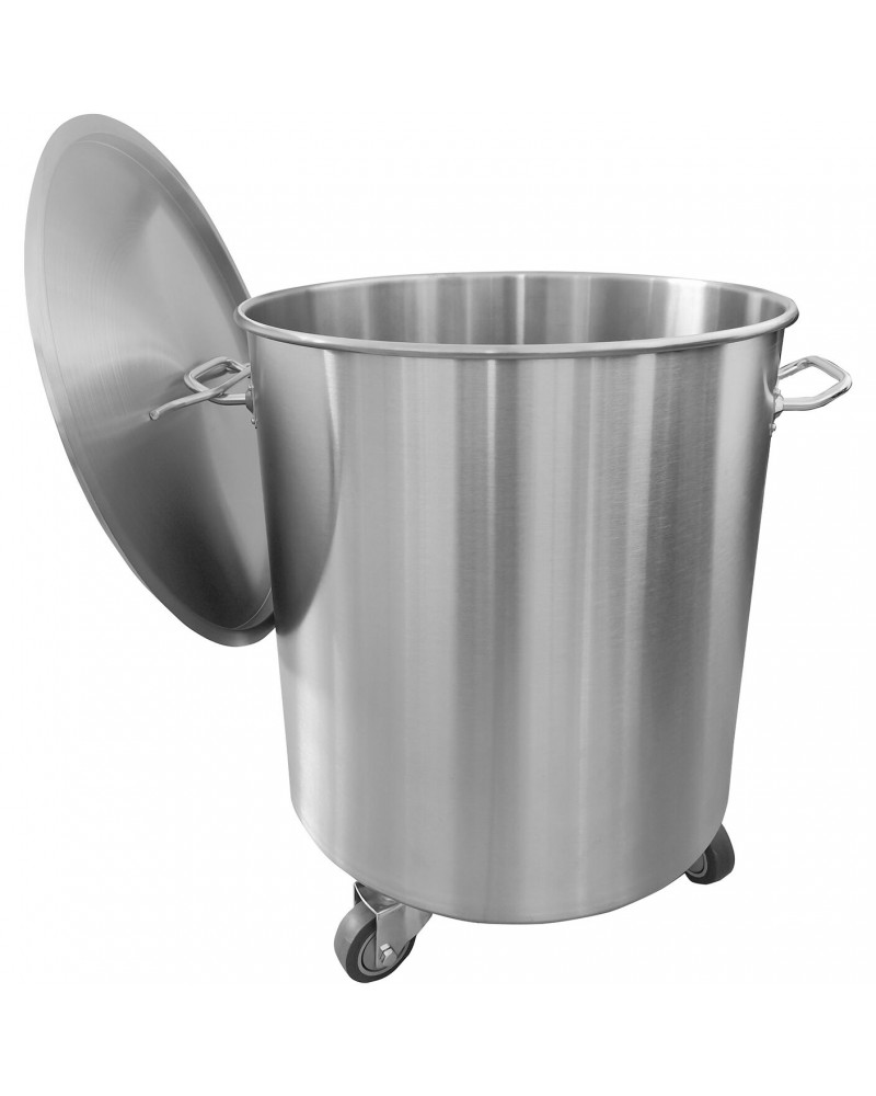 Professional Waste bin Stainless steel with Lid & Wheels 75 litres | TurcoBazaar SDC75 Professional Waste bin Stainless steel with Lid & Wheels 75 litres | TurcoBazaar SDC75