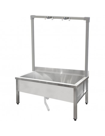 Commercial Stainless Steel Mop Sink with High Rack & 2-in-1 Mop Holder 1200x600x550mm | TurcoBazaar SMSJYHR12060