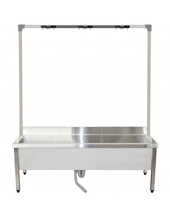 Commercial Stainless Steel Mop Sink with High Rack & 2-in-1 Mop Holder 1500x600x550mm | TurcoBazaar SMSJYHR15060