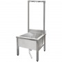 Commercial Stainless Steel Mop Sink with High Rack & 2-in-1 Mop Holder 600x600x550mm | TurcoBazaar SMSJYHR6060
