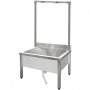 Commercial Stainless Steel Mop Sink with High Rack & 2-in-1 Mop Holder 800x600x550mm | TurcoBazaar SMSJYHR8060