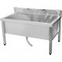 Commercial Stainless Steel Mop Sink with Low Rack & 2-in-1 Mop Holder 1000x600x550mm | TurcoBazaar SMSJYLR10060