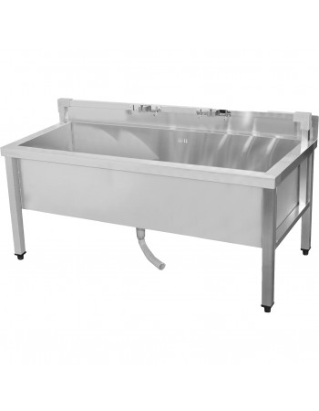 Commercial Stainless Steel Mop Sink with Low Rack & 2-in-1 Mop Holder 1200x600x550mm | TurcoBazaar SMSJYLR12060
