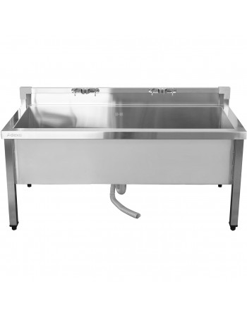 Commercial Stainless Steel Mop Sink with Low Rack & 2-in-1 Mop Holder 1200x600x550mm | TurcoBazaar SMSJYLR12060