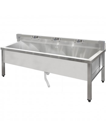 Commercial Stainless Steel Mop Sink with Low Rack & 2-in-1 Mop Holder 1500x600x550mm | TurcoBazaar SMSJYLR15060