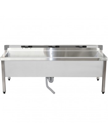 Commercial Stainless Steel Mop Sink with Low Rack & 2-in-1 Mop Holder 1500x600x550mm | TurcoBazaar SMSJYLR15060