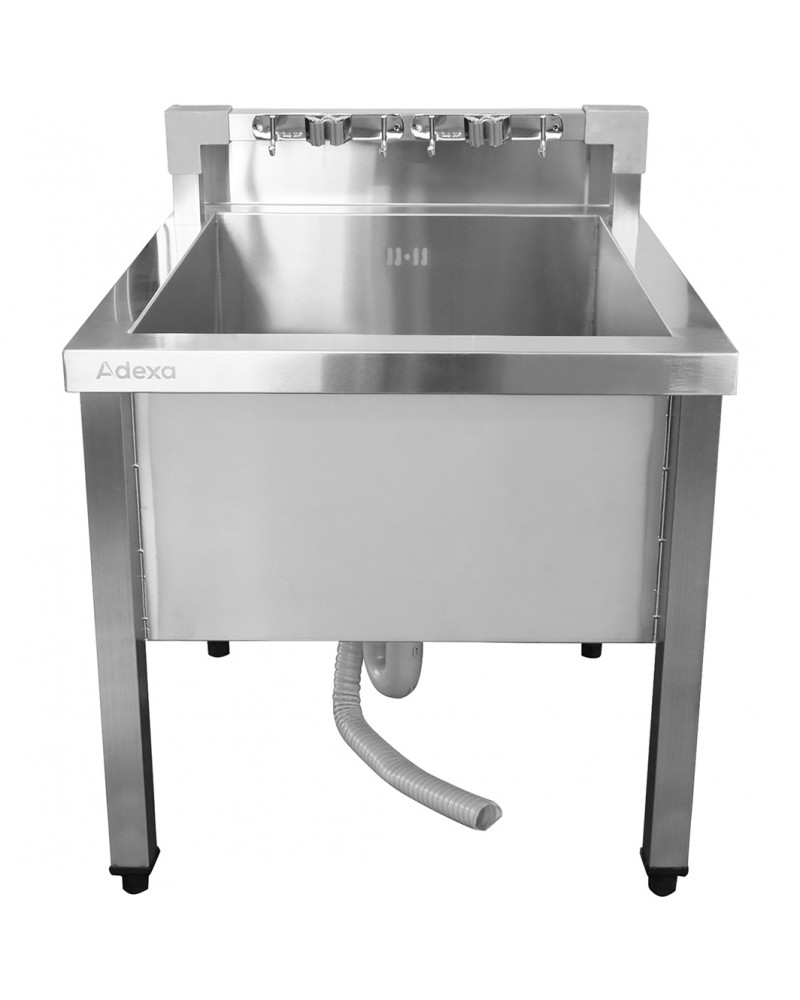 Commercial Stainless Steel Mop Sink with Low Rack & 2-in-1 Mop Holder 600x600x550mm | TurcoBazaar SMSJYLR6060