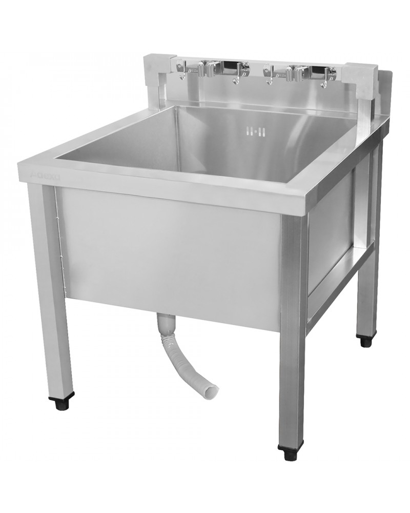 Commercial Stainless Steel Mop Sink with Low Rack & 2-in-1 Mop Holder 600x600x550mm | TurcoBazaar SMSJYLR6060