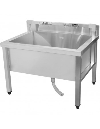 Commercial Stainless Steel Mop Sink with Low Rack & 2-in-1 Mop Holder 800x600x550mm | TurcoBazaar SMSJYLR8060