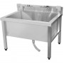 Commercial Stainless Steel Mop Sink with Low Rack & 2-in-1 Mop Holder 800x600x550mm | TurcoBazaar SMSJYLR8060