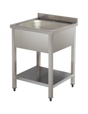 Commercial Sink Stainless steel 1 bowl Bottom shelf Splashback 800mm Depth 700mm | TurcoBazaar THSTR87BM1