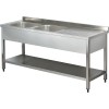 Commercial Sink Stainless steel 2 bowls Left Bottom shelf Splashback 1800mm Depth 700mm | TurcoBazaar VS187LBT