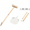 Set of 2 Pizza Oven Tools with Wall Hanger - 12" Square Pizza Peel & Pizza Oven Brush with Scraper | TurcoBazaar SP3S