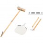 Set of 2 Pizza Oven Tools with Wall Hanger - 12" Square Pizza Peel & Pizza Oven Brush with Scraper | TurcoBazaar SP3S