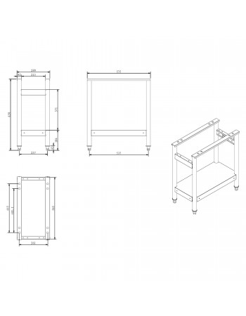 Stainless Steel Stand for EHP2S Gas Cooker 299×575×650mm | TurcoBazaar STAND12S