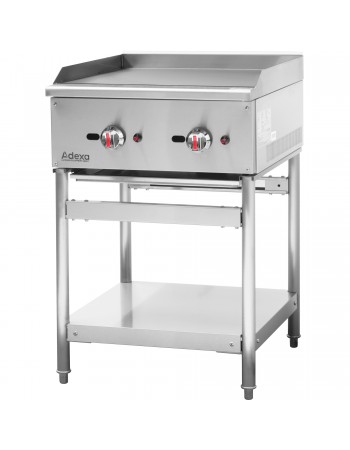 Premium Commercial Gas Griddle Smooth plate 2 burners 15kW Countertop | TurcoBazaar EGG24S