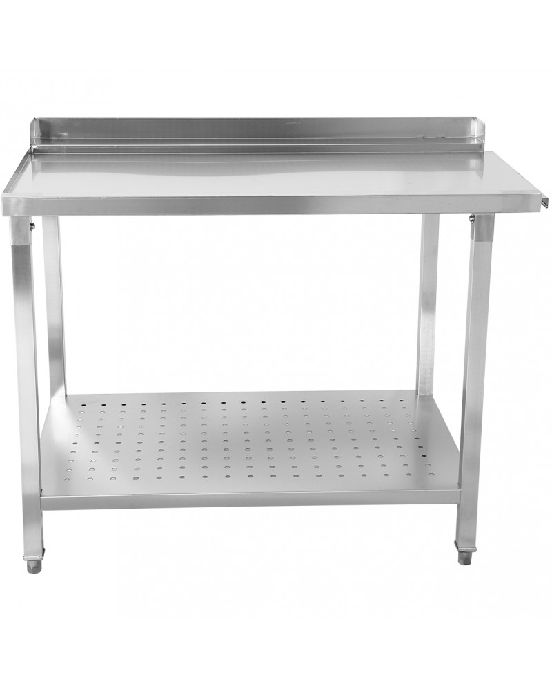 Unloading table Left side 1100x650x850mm With bottom shelf With splashback Stainless steel | TurcoBazaar SWB11065L