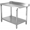 Unloading table Left side 600x650x850mm With bottom shelf With splashback Stainless steel | TurcoBazaar SWB6065L