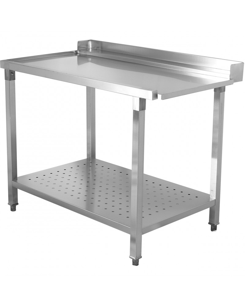 Unloading table Left side 1100x650x850mm With bottom shelf With splashback Stainless steel | TurcoBazaar SWB11065L
