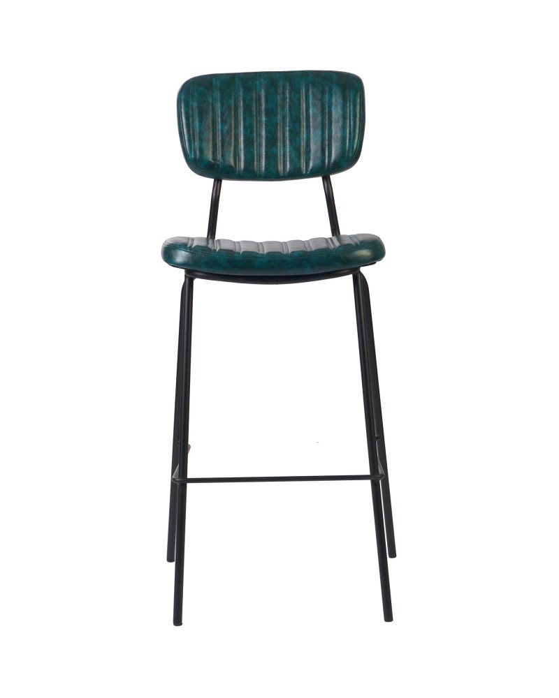 Modern High Bar Stool with PU Leather Seat Green 460x540x1140mm | TurcoBazaar TGS104