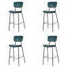 Modern High Bar Stool with PU Leather Seat Green 460x540x1140mm | TurcoBazaar TGS104