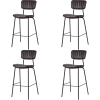 Modern High Bar Stool with PU Leather Seat Dark Brown 460x540x1140mm - Set of 4 | TurcoBazaar TGS106