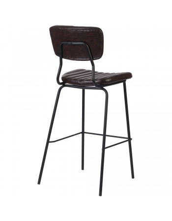 Modern High Bar Stool with PU Leather Seat Dark Brown 460x540x1140mm - Set of 4 | TurcoBazaar TGS106