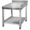 Professional Work table Corner Stainless steel Bottom shelf Upstand back/right 700x700x950mm | TurcoBazaar THATS77C