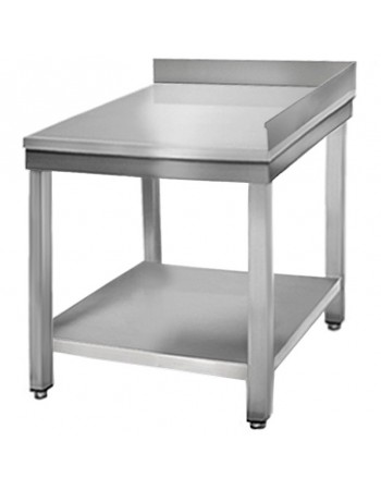 Professional Work table Corner Stainless steel Bottom shelf Upstand back/right 700x700x950mm | TurcoBazaar THATS77C