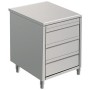 Commercial drawer cabinet Stainless steel 3 drawers Width 500mm Depth 600mm | TurcoBazaar VIG563
