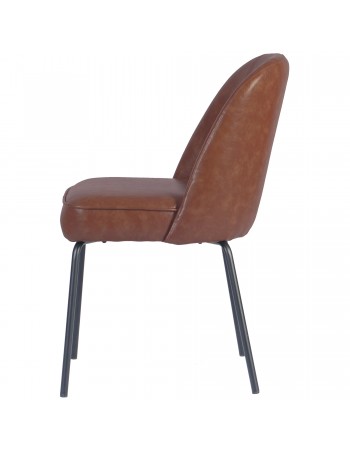 Brown Upholstered Dining Chair with Black Metal Frame 490×600×830mm | TurcoBazaar TJG202 Brown Upholstered Dining Chair with Black Metal Frame 490×600×830mm | TurcoBazaar TJG202